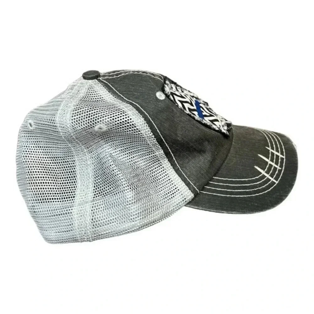 Georgia State Patch Trucker Hat Unisex OSFM Gray Distressed Mesh Cap‎
